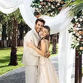 beyaz tül düğün fotoğraf konsepti