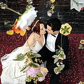 çiçekli düğün fotoğraf konsepti